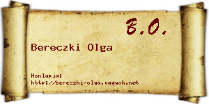 Bereczki Olga névjegykártya